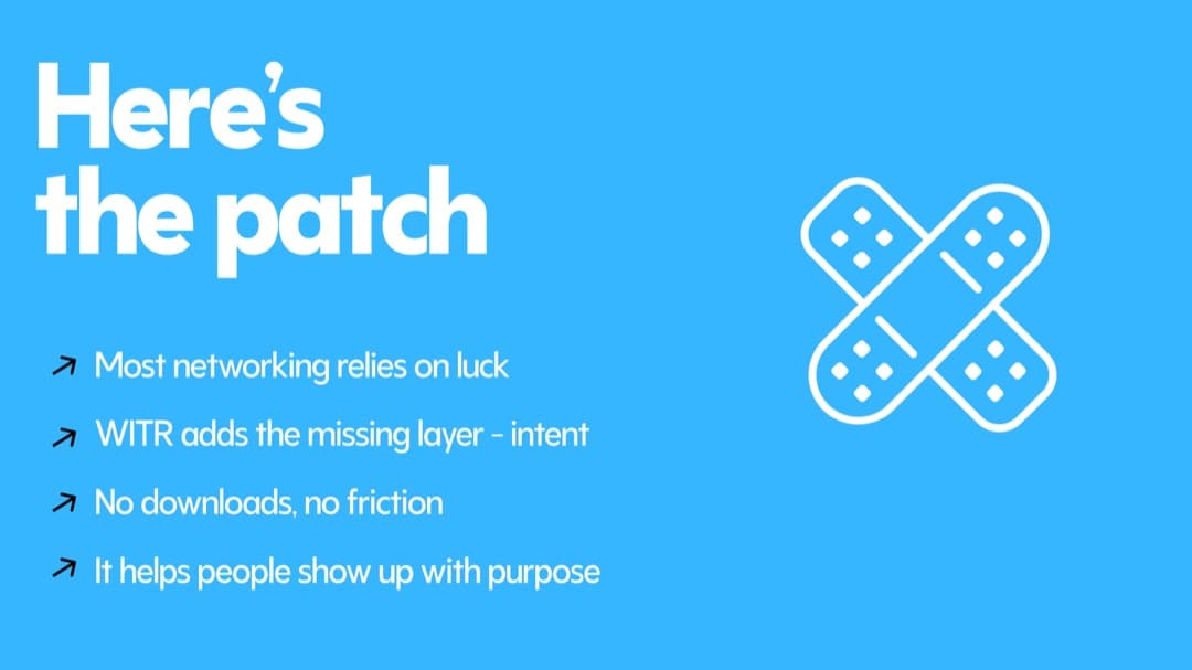 WITR pitch deck: Here's the patch